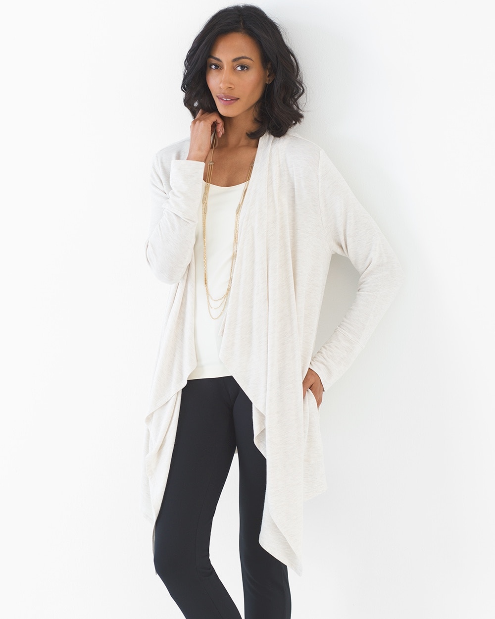 Style Essentials French Terry Everyday Wrap Heather Moonlight
