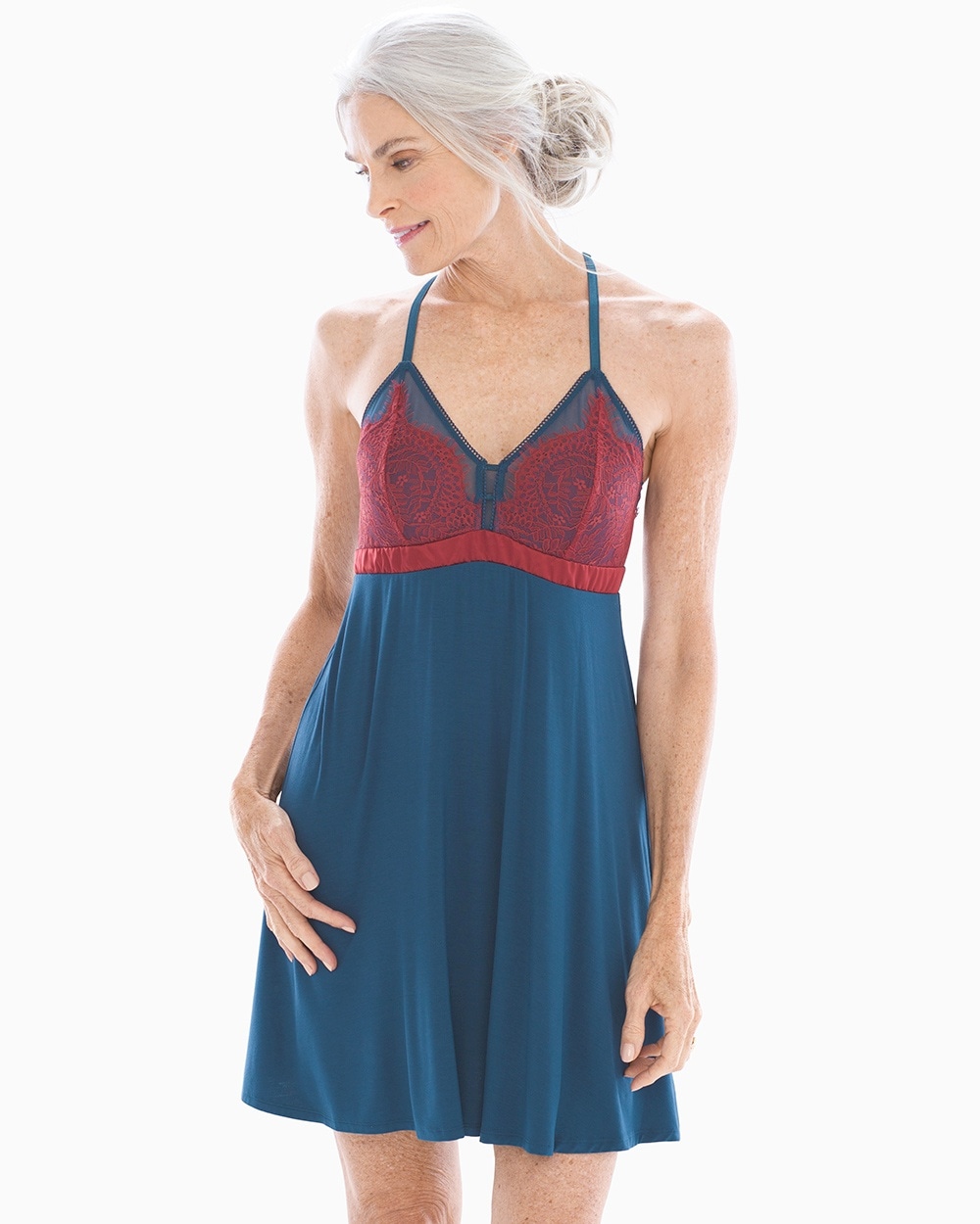 Cool Nights Vintage Trousseau Sleep Chemise Shadow Blue