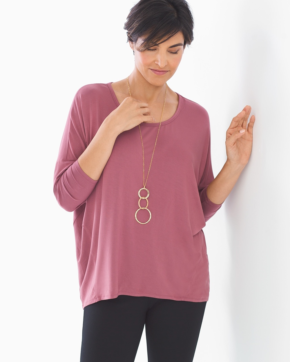 Soft Jersey Dolman Sleeve Top Mulberry