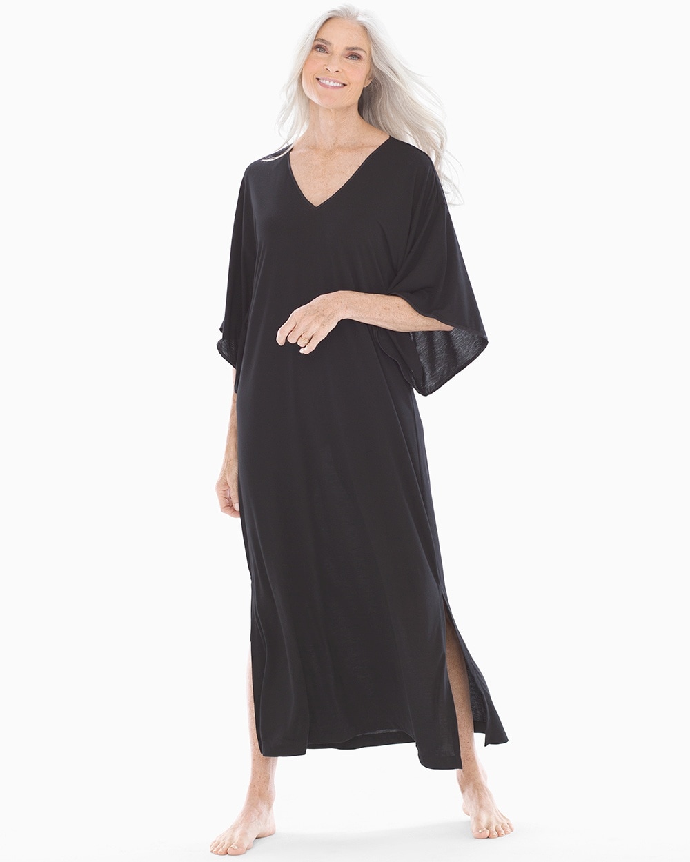 N by Natori Congo Pajama Caftan Black