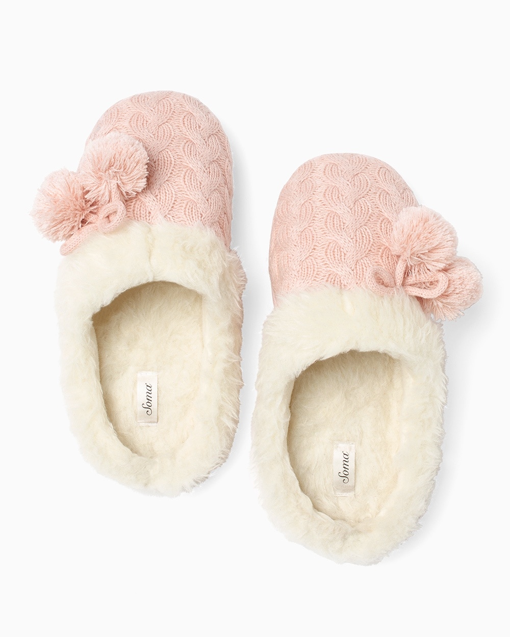 Plush Textured Slippers Vintage Pink
