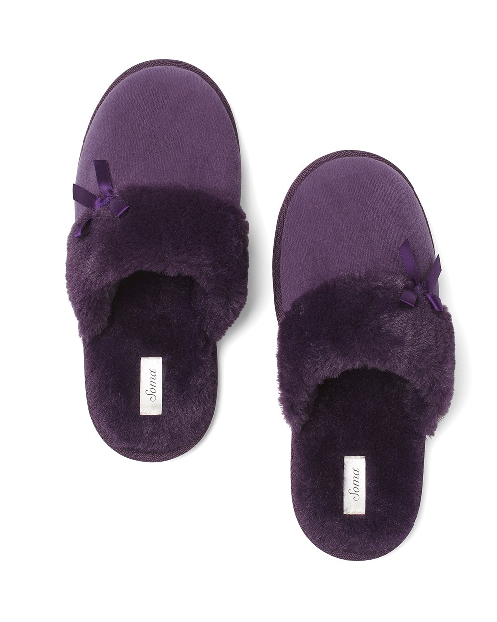 Plush Classic Slippers Black Violet