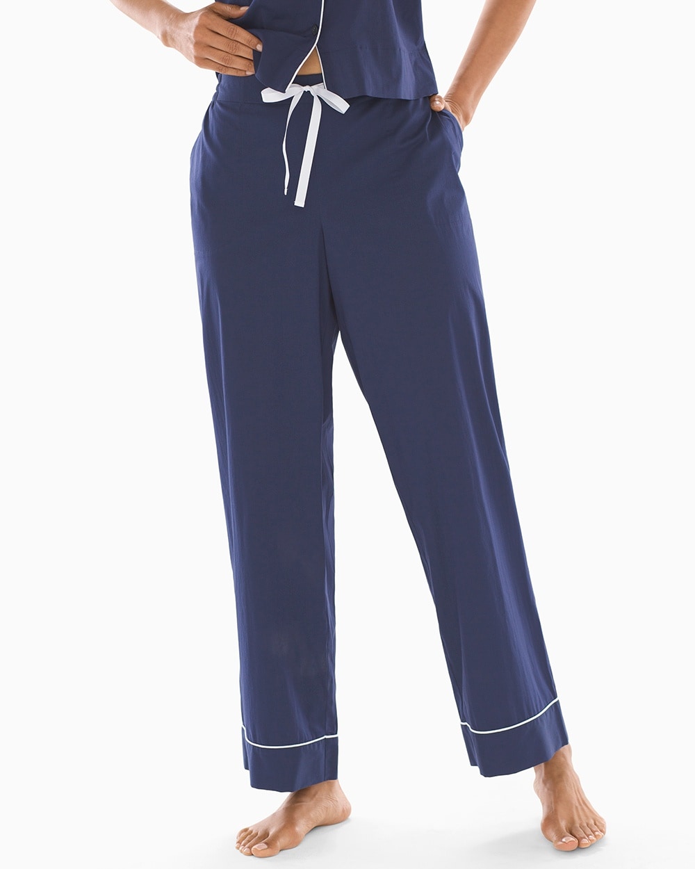 Cool Cotton Stretch Woven Pajama Pants Navy