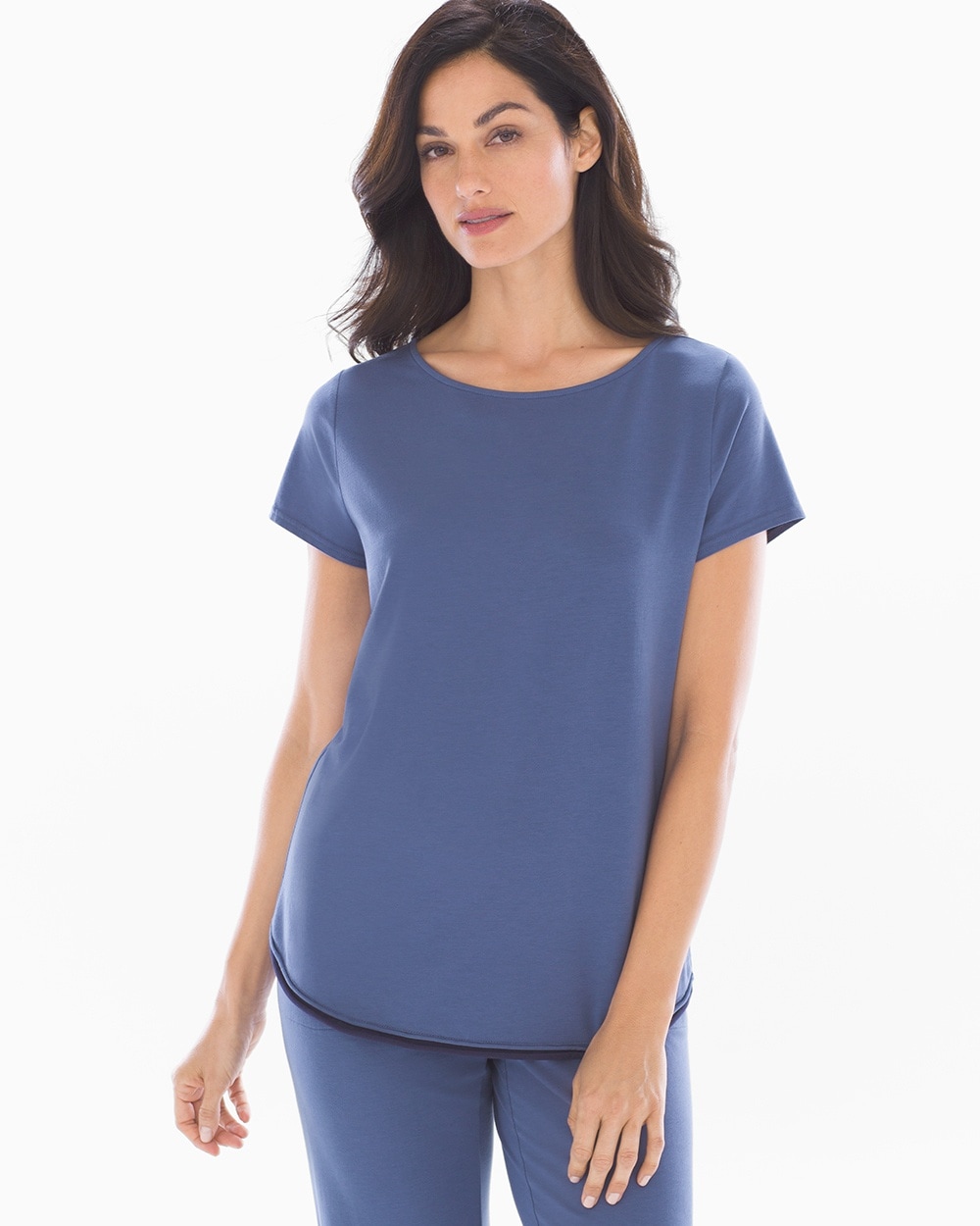 Pima Cotton Short Sleeve Pajama Tee Grecian Blue