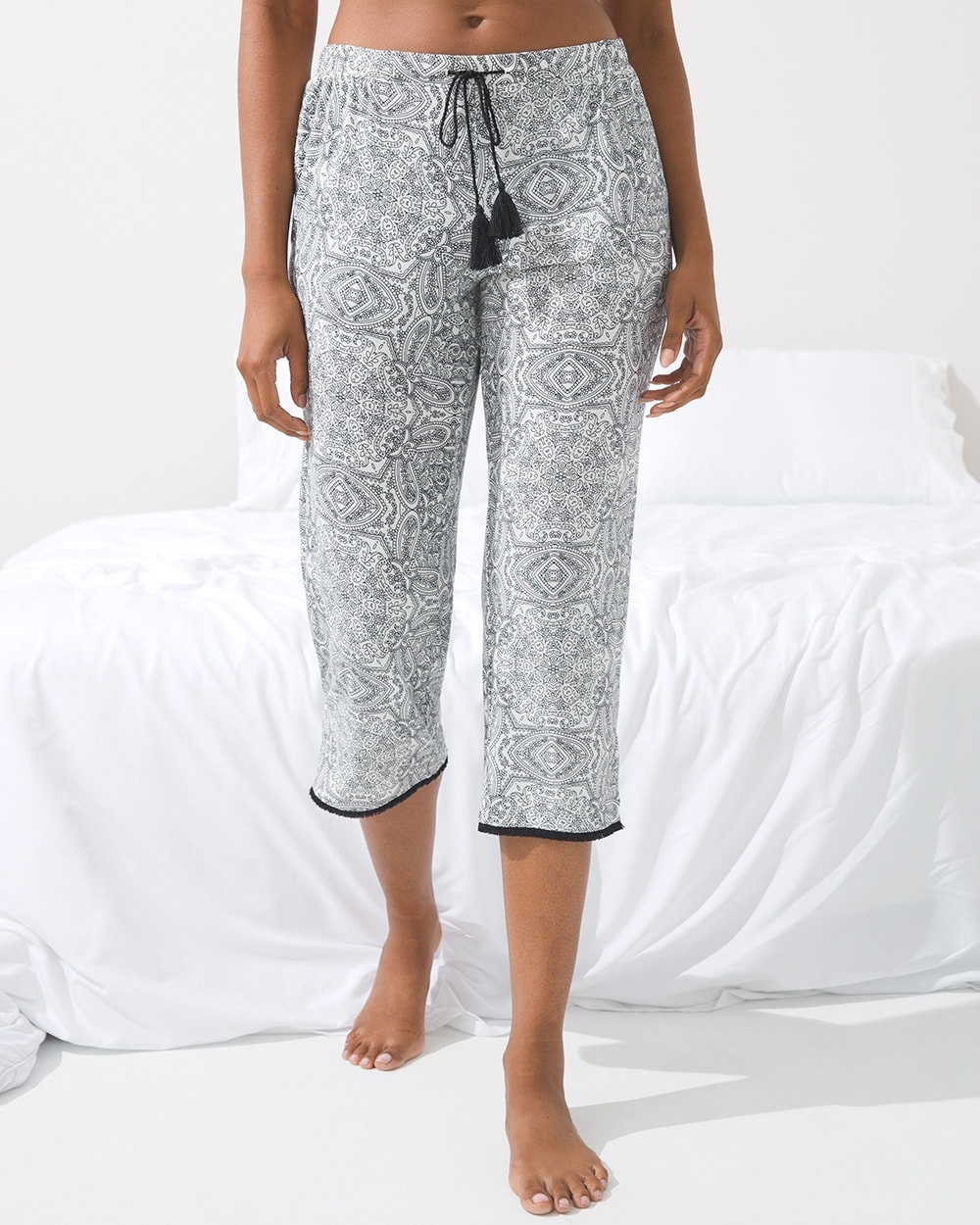 Cool Nights Crop Pajama Pants with Fringe