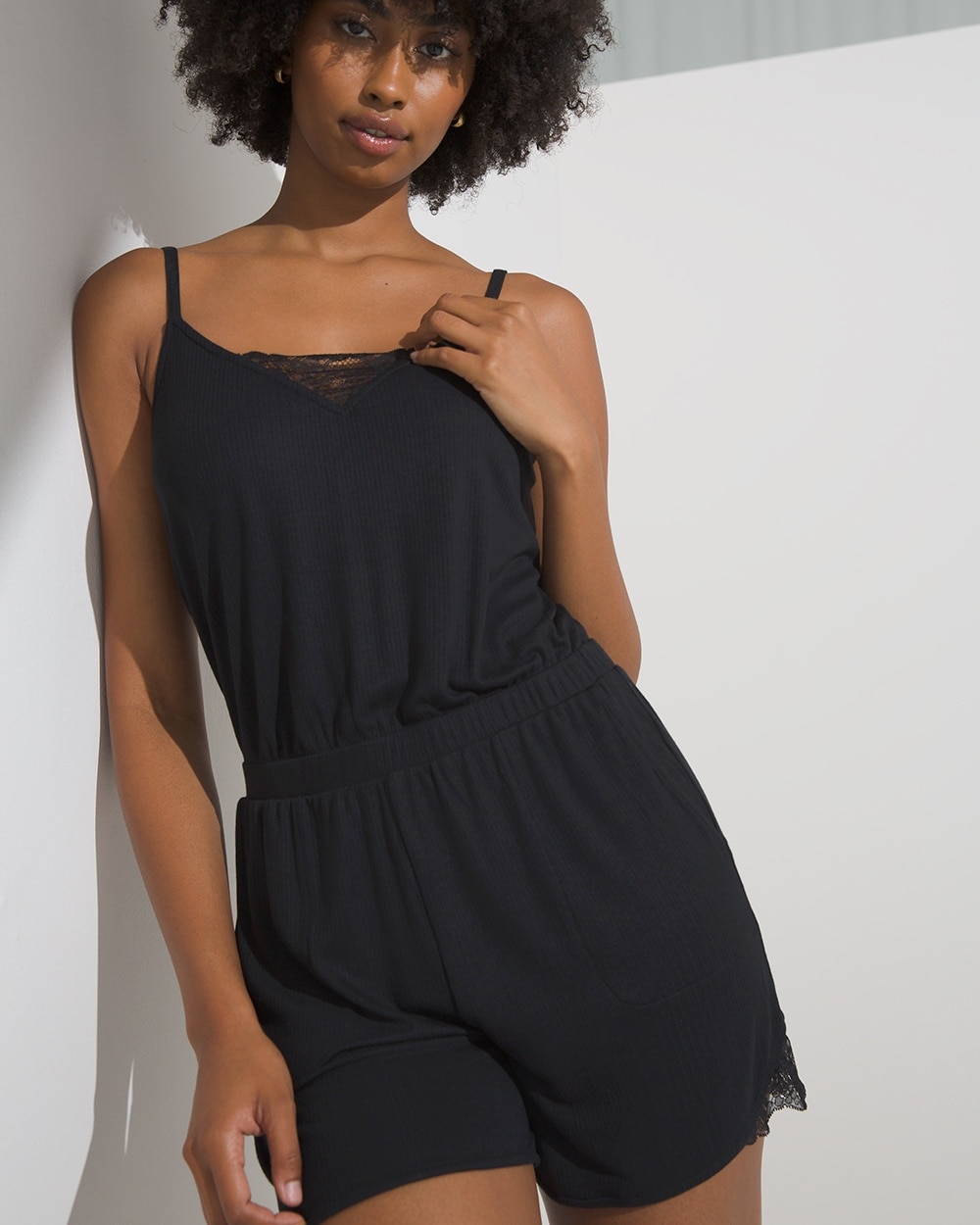 Lace romper shorts sales