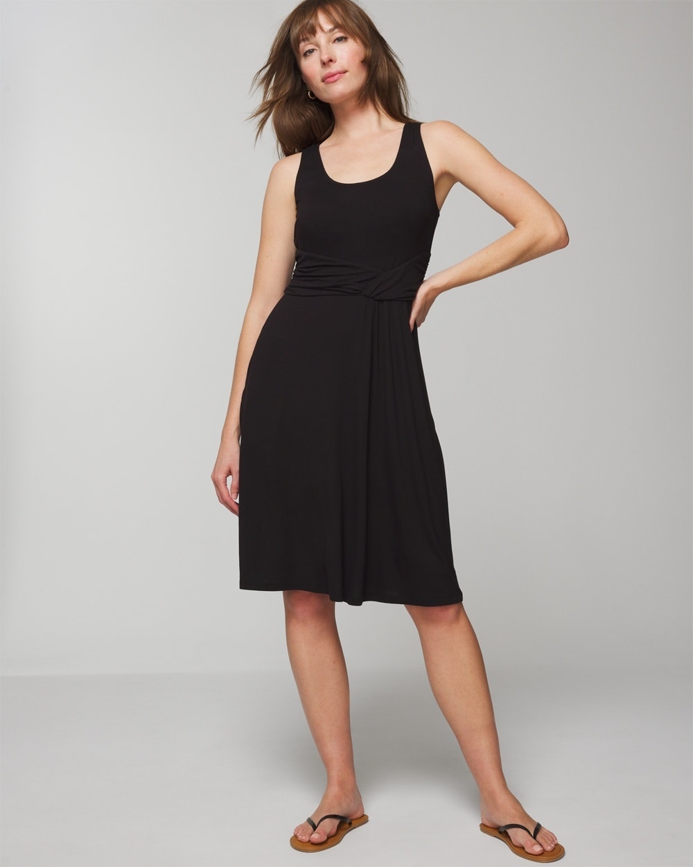 Soft Jersey Draped Empire Short Bra Dress - WA