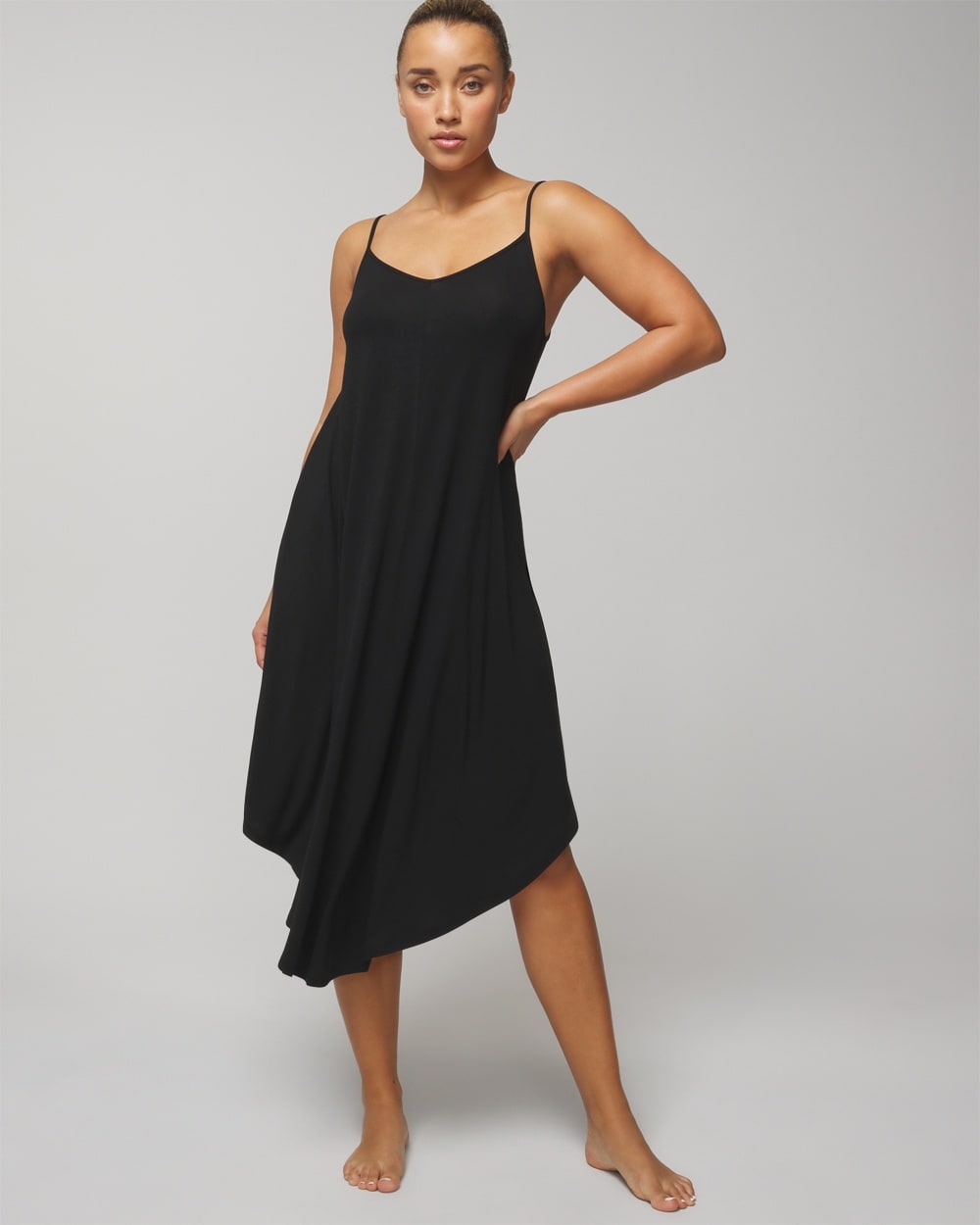 Soma Women's Cool Nights Midi Gown In Black Size Medium |