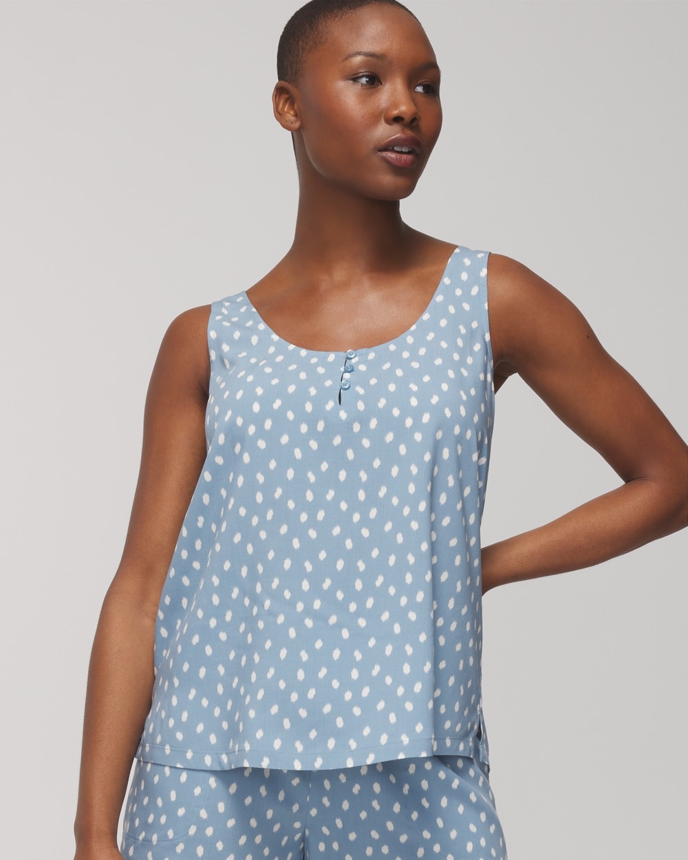 Soma Women's Tank Top + Pajama Shorts Sleep Set In Madras Dot Mini Daydream Size Medium |