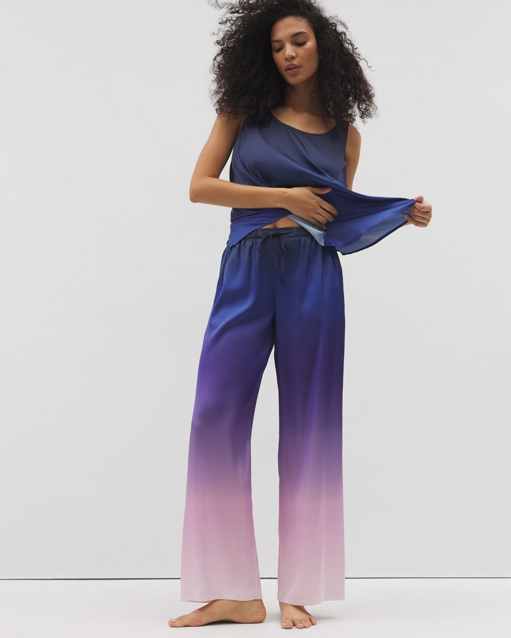 Satin Printed Pajama Pants - WA