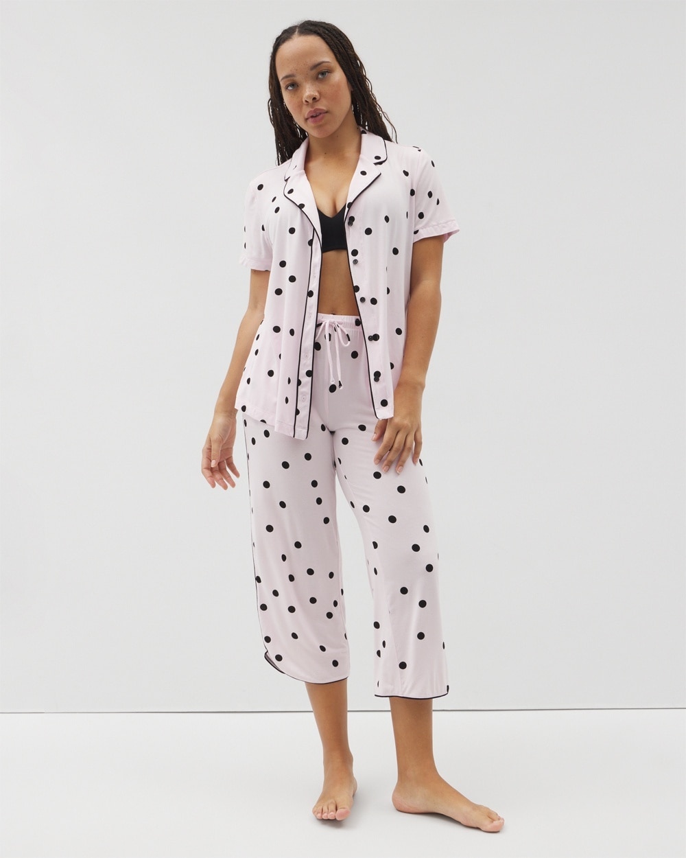 Cool Nights Piped Cropped Pajama Pants