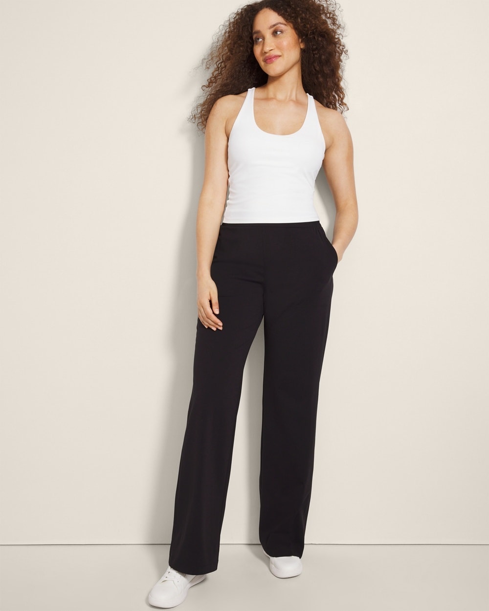 Tech Knit Wide-Leg Pants - WA
