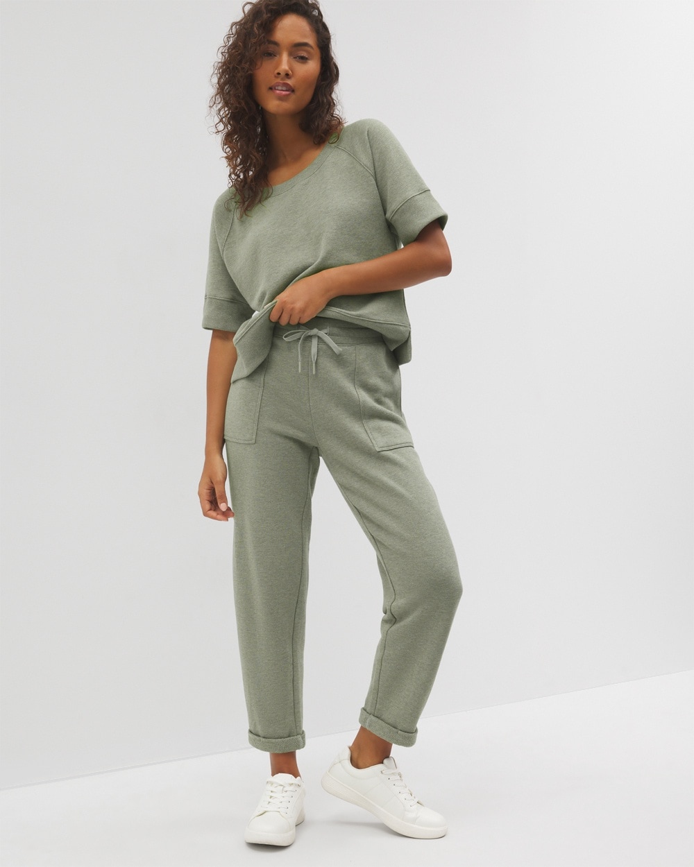 Cotton Terry Cropped Pants