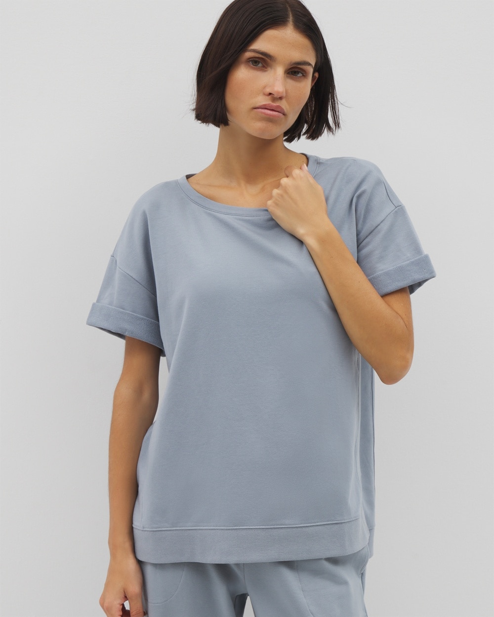Essential Terry Relaxed Short Sleeve Top