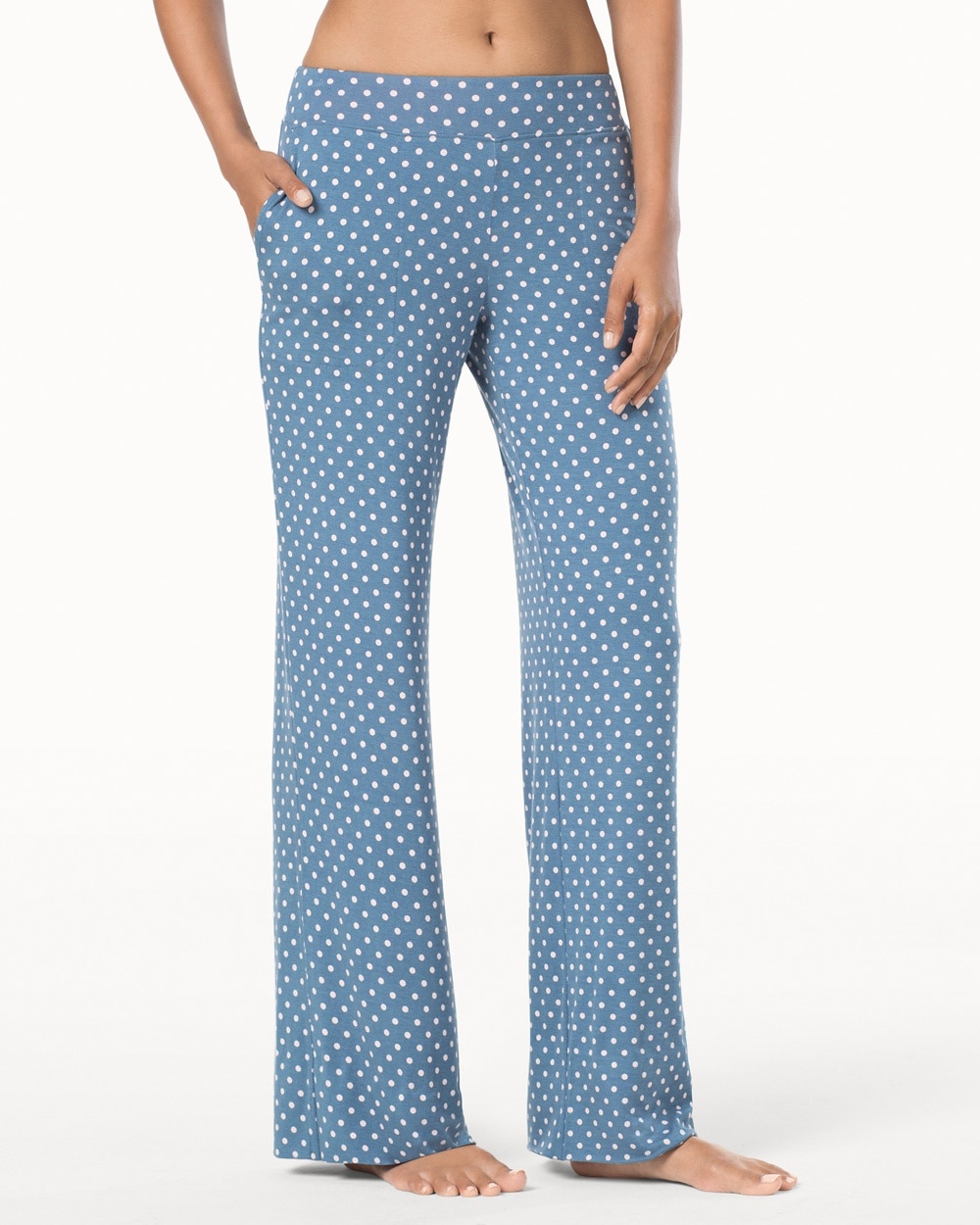 Embraceable Cool Nights Tall Inseam Pajama Pants Delightful Dot Slate