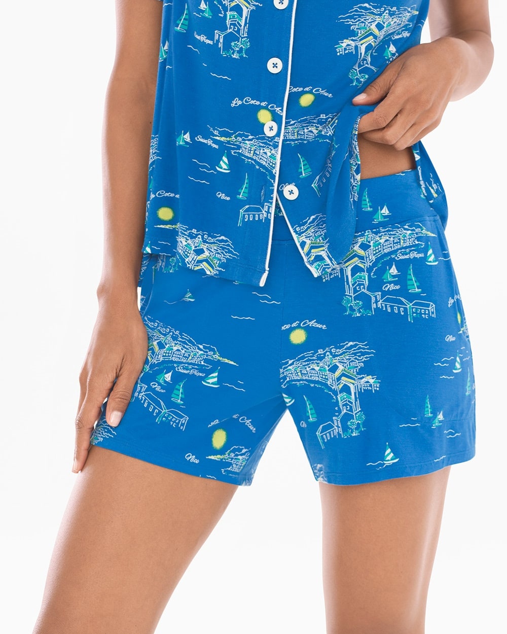 Cool Nights Pajama Shorts French Riviera - WA