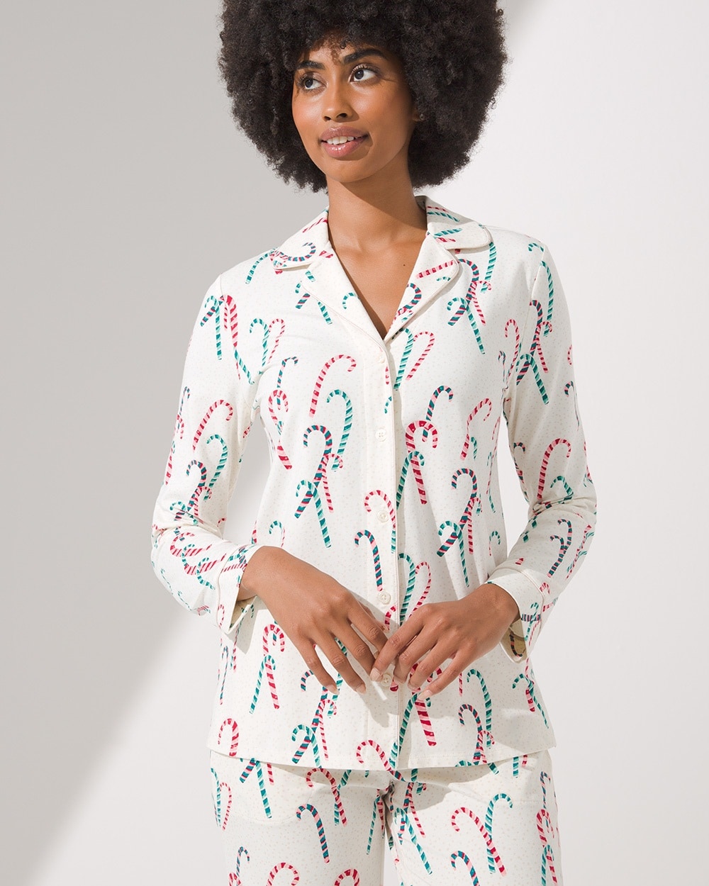 Embraceable Long Sleeve Notch Collar Pajama Top