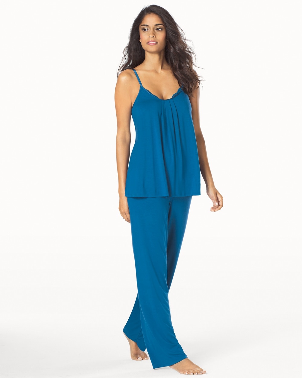 Midnight by Carole Hochman Reve de Chantilly Pajama Set Belcampo Blue