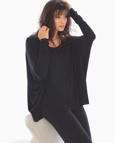 Samantha Chang Home Long Sleeve Crew Top Black - Soma