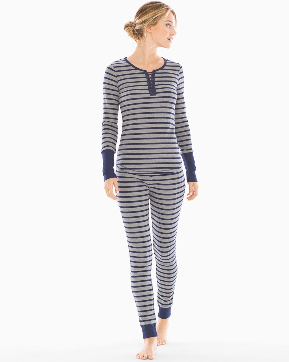 Splendid Holiday Long Sleeve Pajama Set Pleasant Stripe