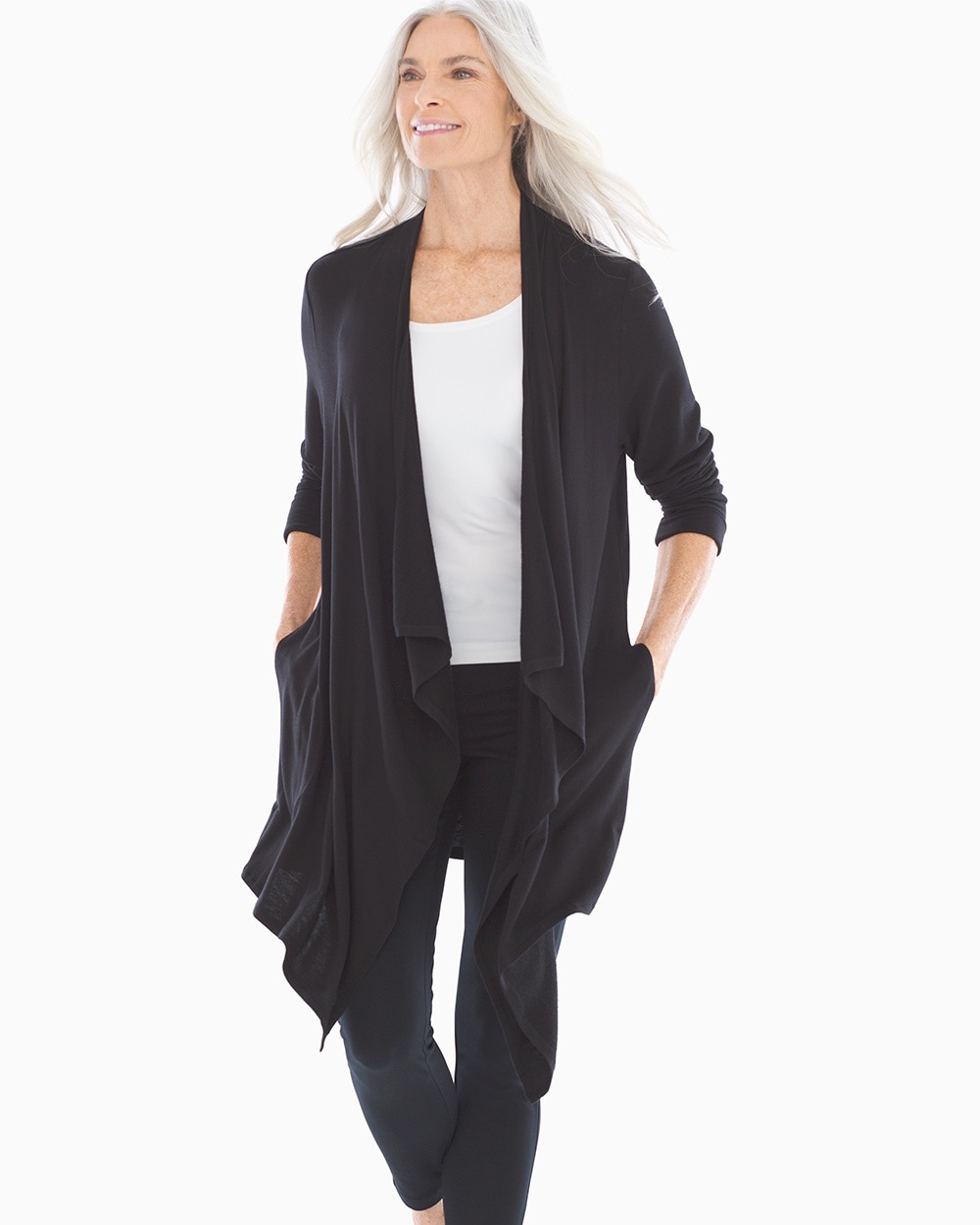 Style Essentials French Terry Everyday Wrap Black
