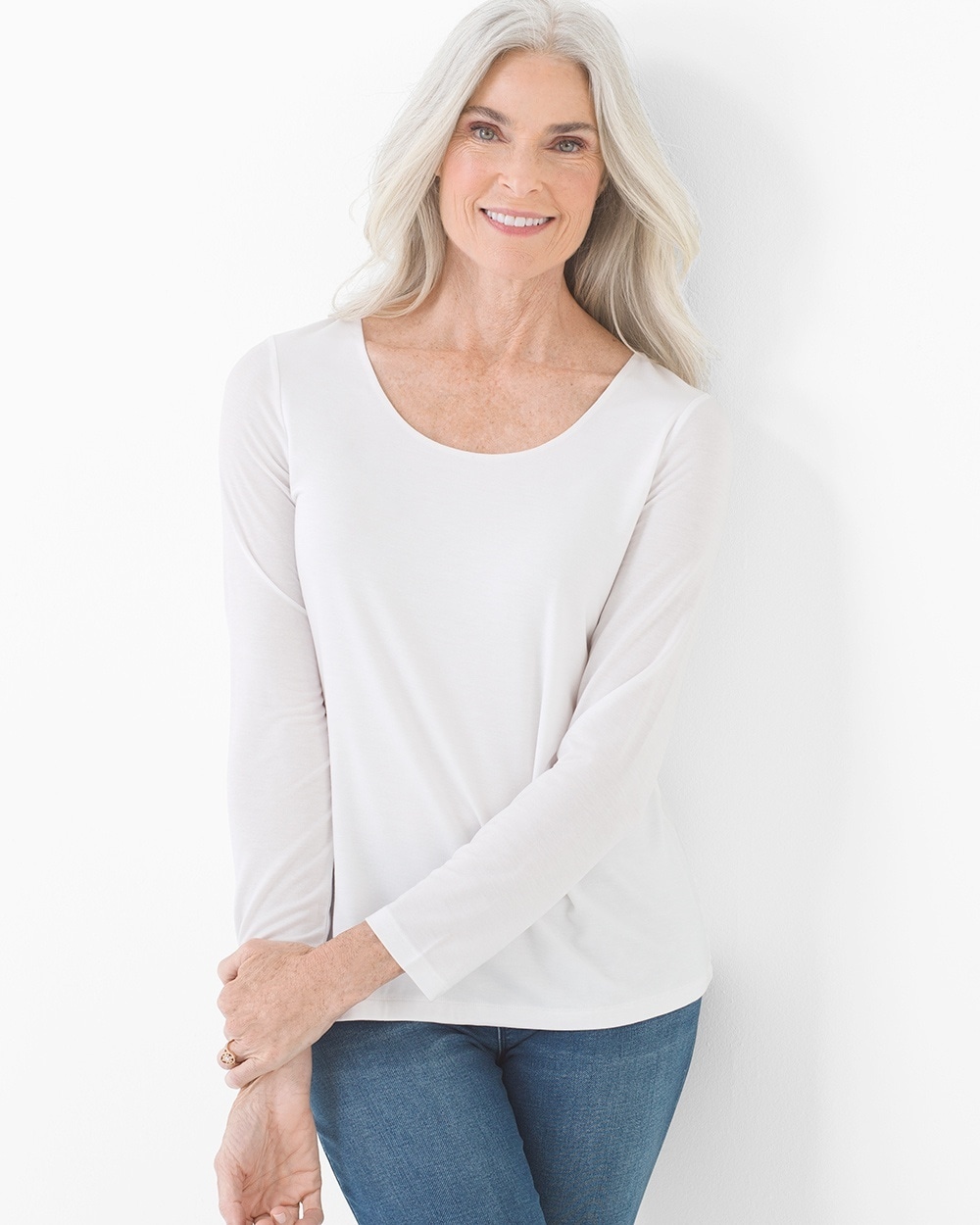 Style Essentials Essential Long Sleeve Tee Bright White