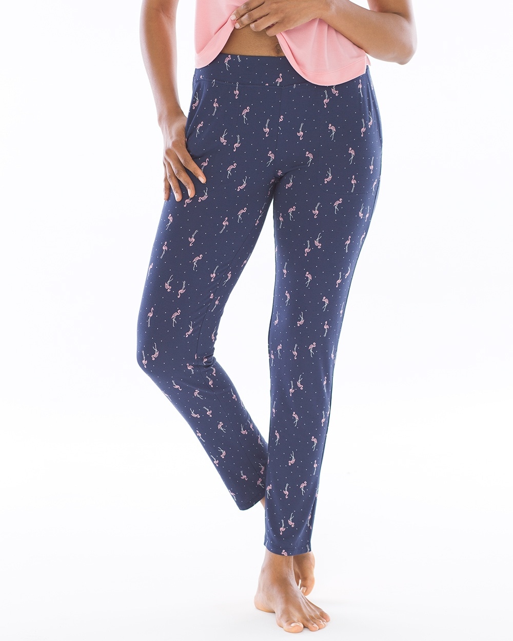 Cool Nights Mix and Match Ankle Sleep Pants Tropic Flock Navy