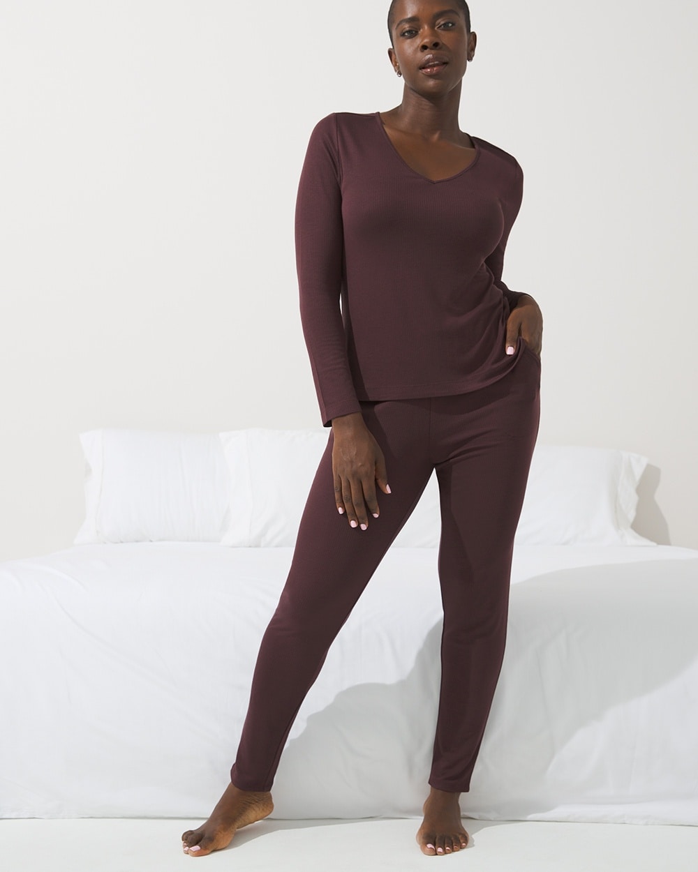 Cool Nights Rib Knit Pajama Set - Soma