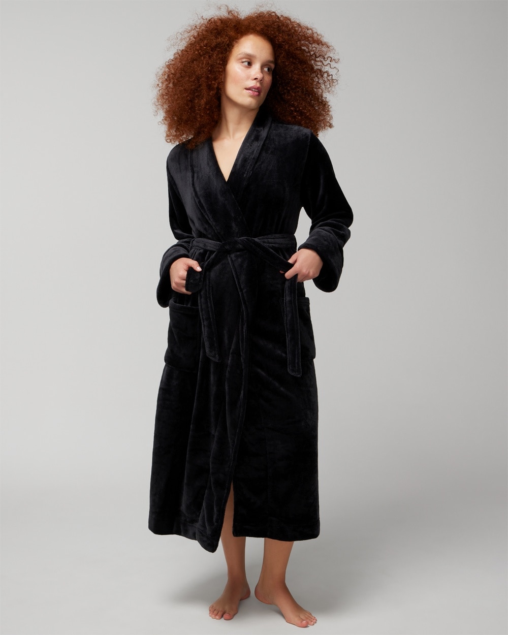 Plush Long-Sleeve Long Robe - WA