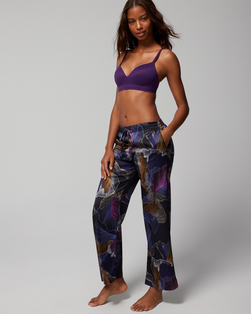 Satin Wide-Leg Pajama Pants - WA