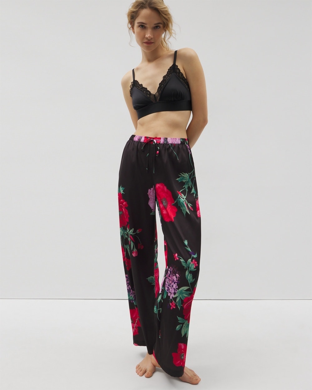 Satin Printed Pajama Pants