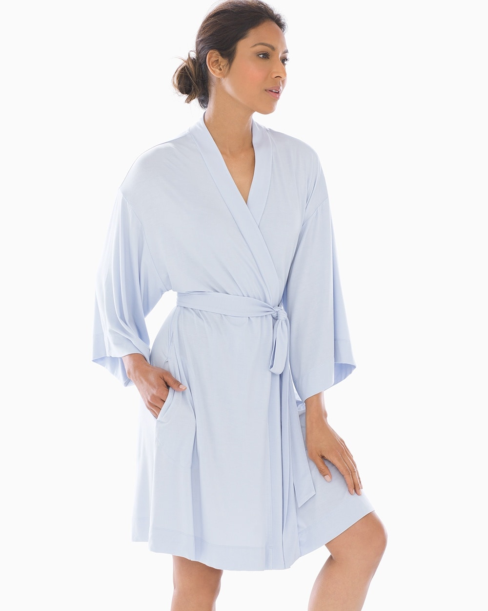 Cool Nights Kimono Sleeve Short Robe Ocean Air