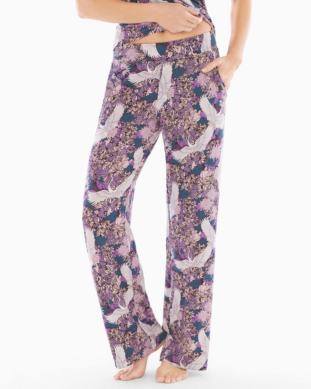 Cool Nights Pajama Pants Dynasty Floral Plum