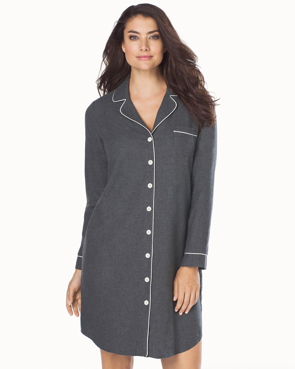 Embraceable Cotton Long Sleeve Sleepshirt Heather Graphite - Shop New ...
