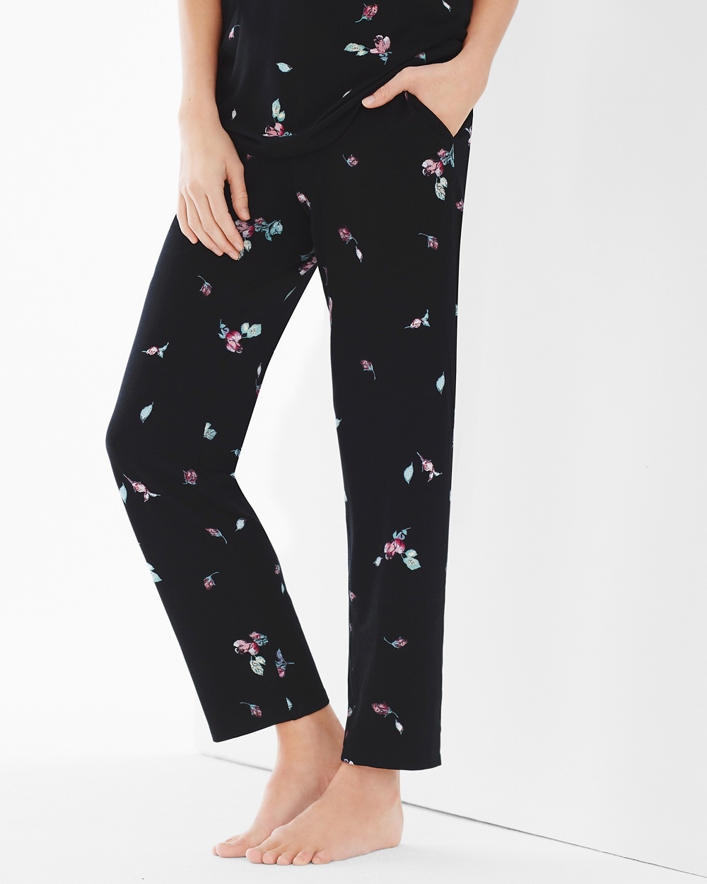 Embraceable Cool Nights Ankle Pajama Pants Botanical Bouquet Mini