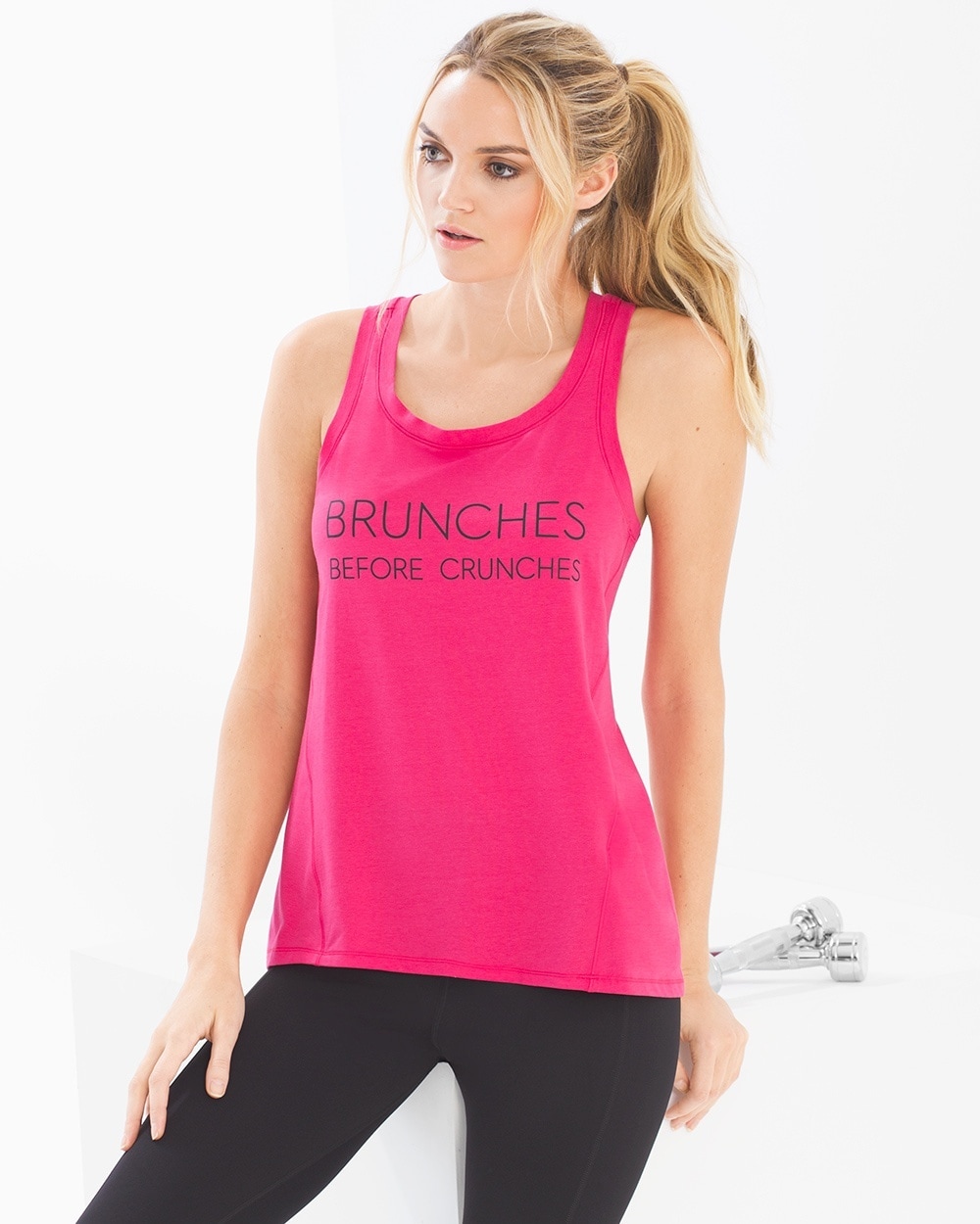 Soma Sport Cotton Blend Flyaway Tank Top Brunches Pink Punch