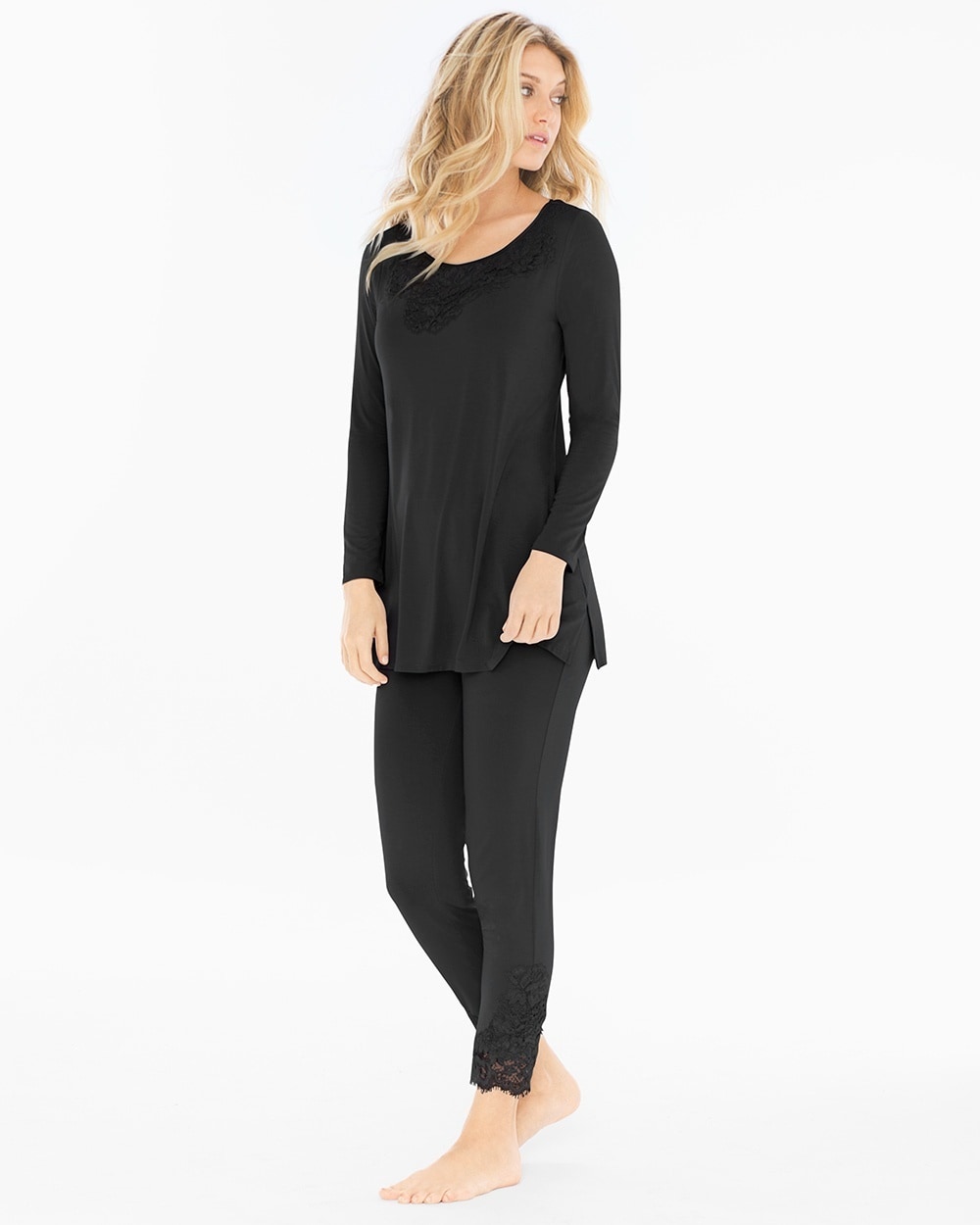 Oh My Gorgeous Tunic Pajama Set Black