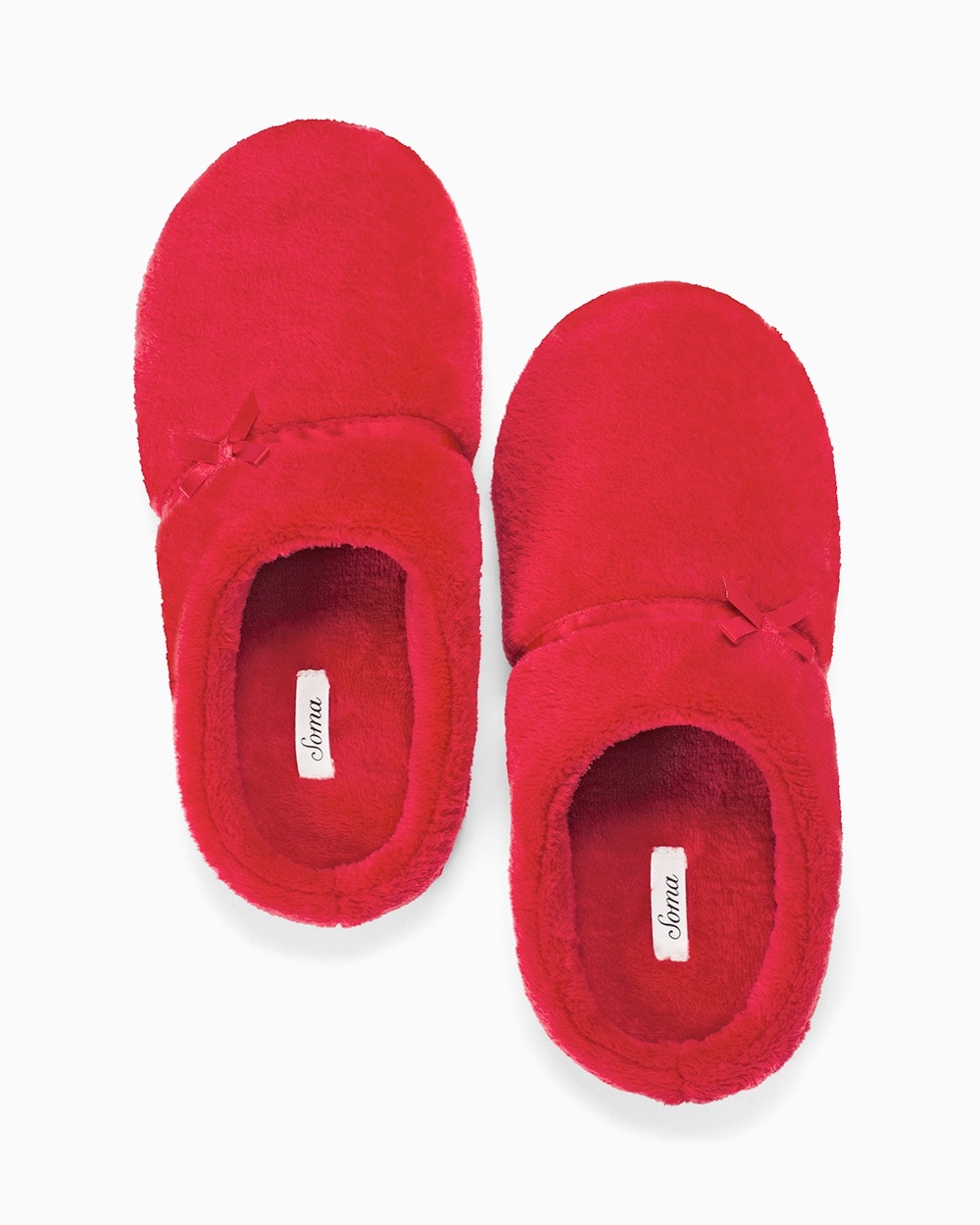 Plush Slippers Festive Red