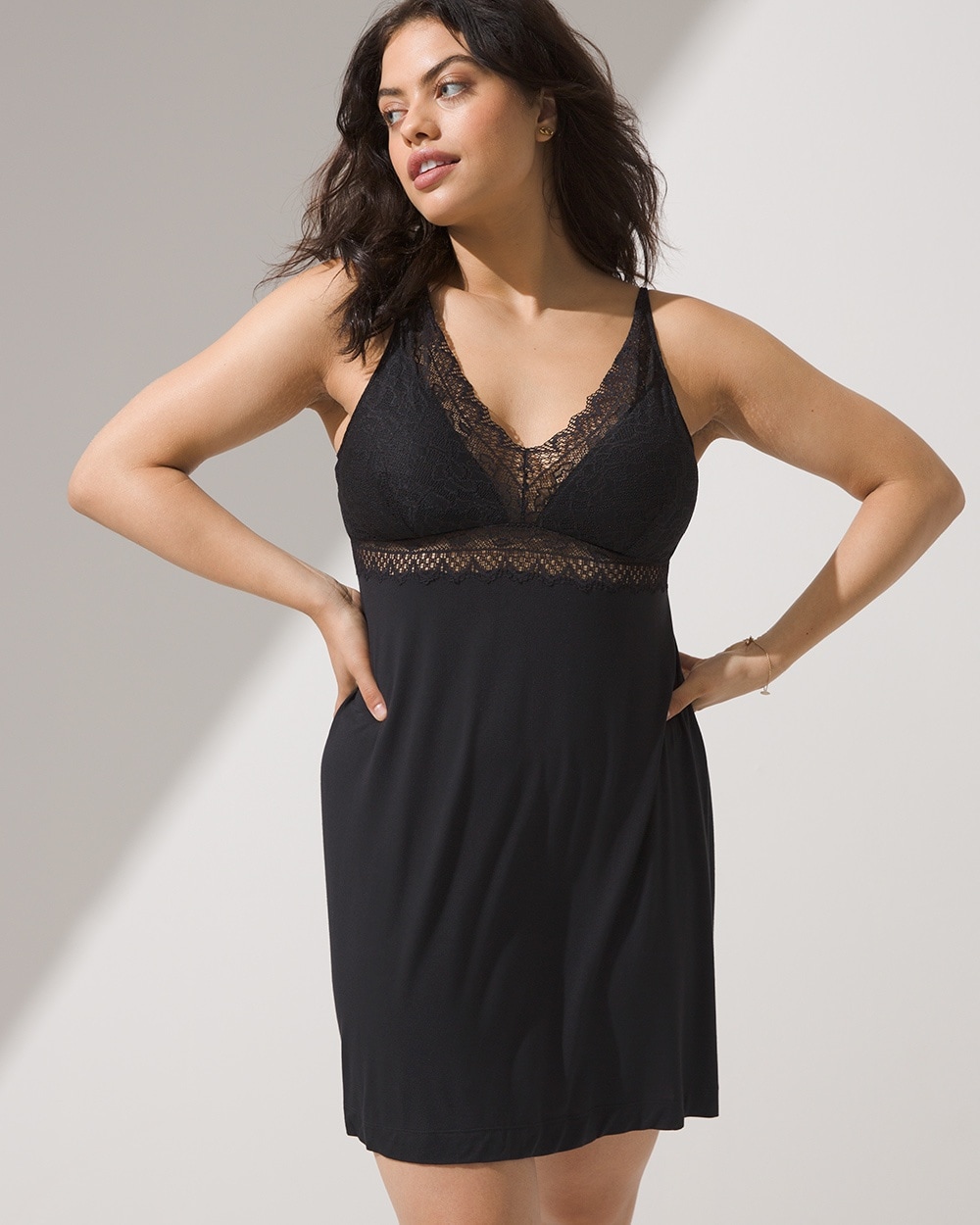 Cool Nights Lace Plunge Chemise