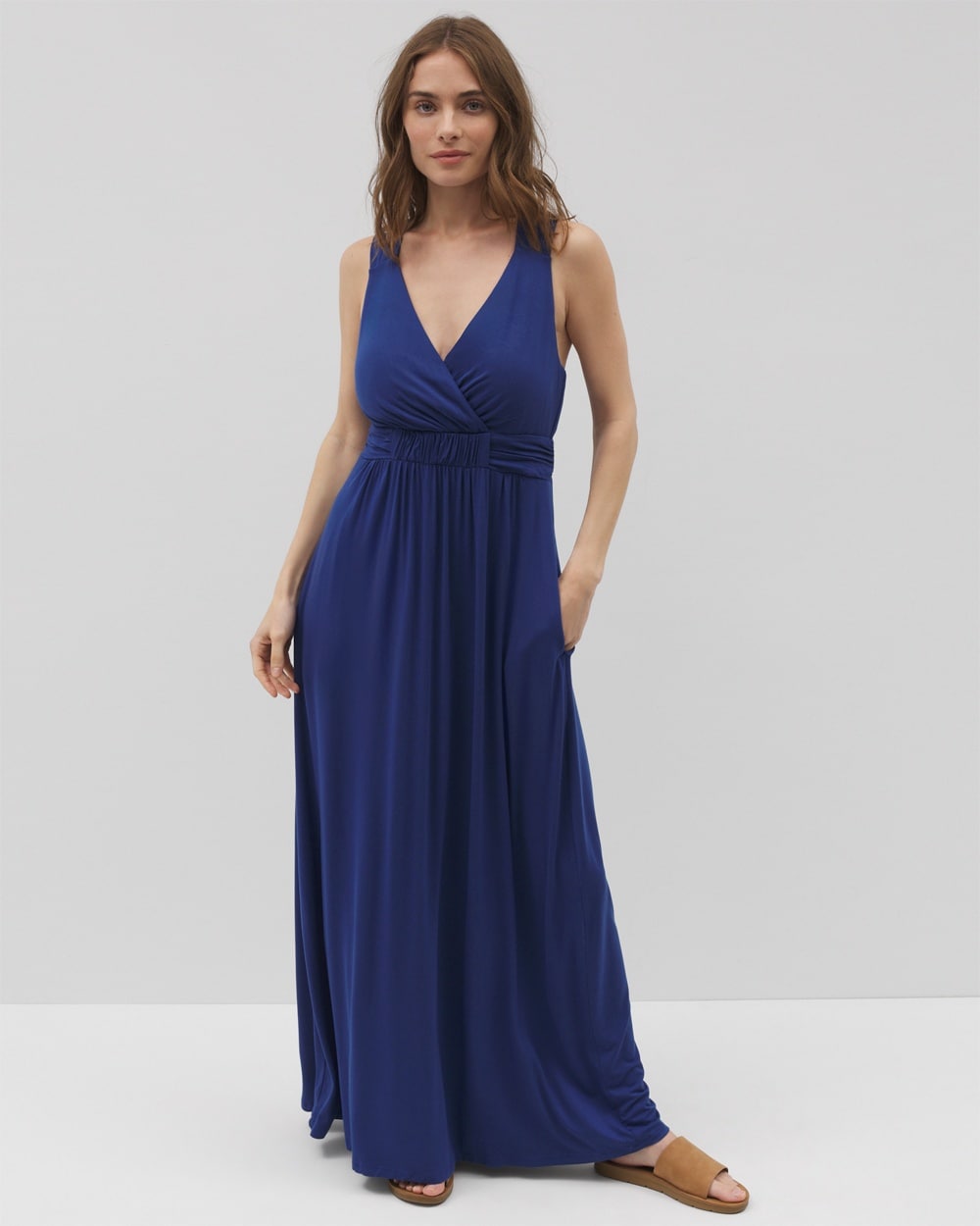 Soft Jersey Cross Back Maxi Bra Dress