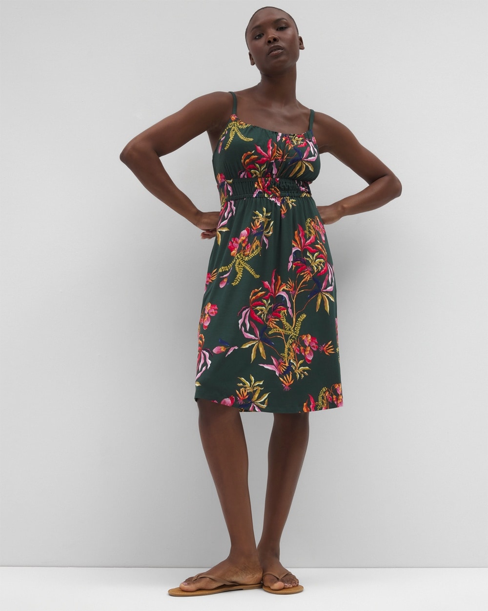 Soft Jersey Relaxed Shirred Waist Bra Dress