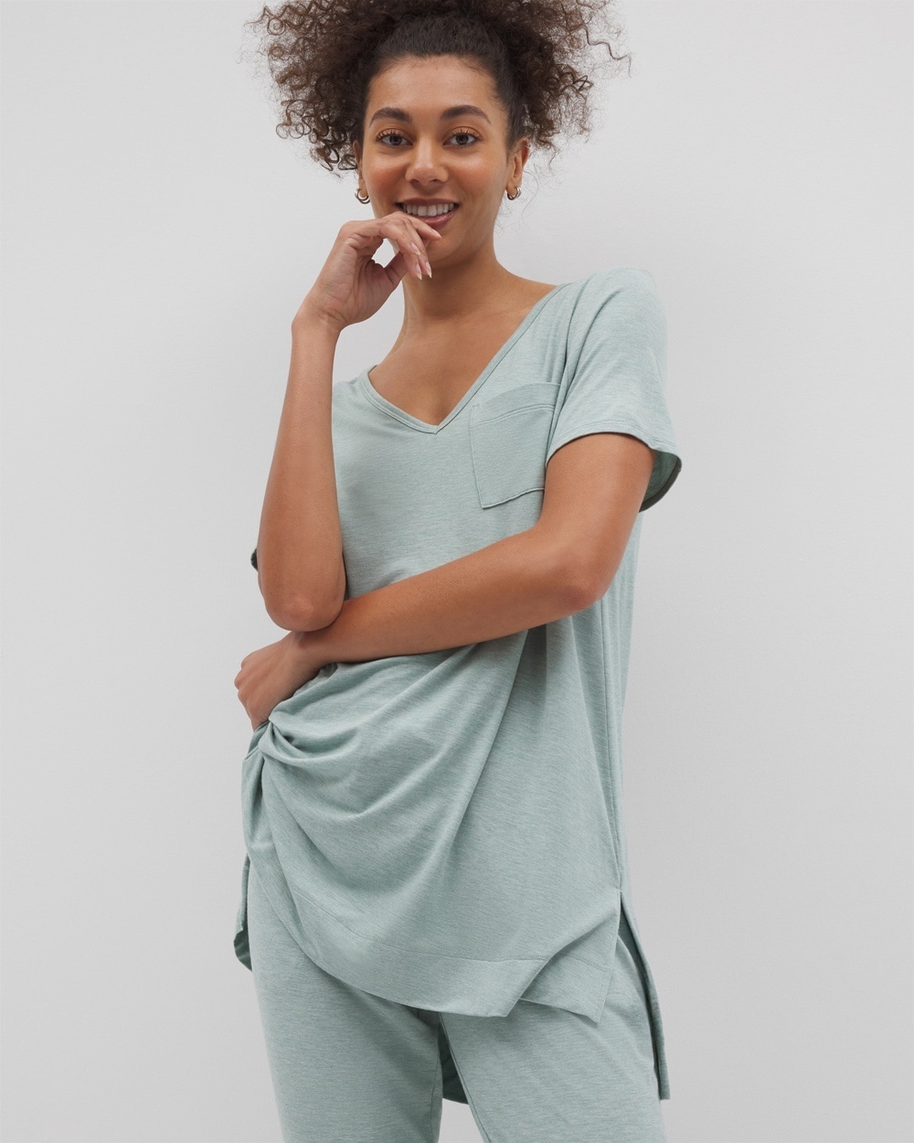 Cool Nights Short Sleeve Pajama Tunic Tee