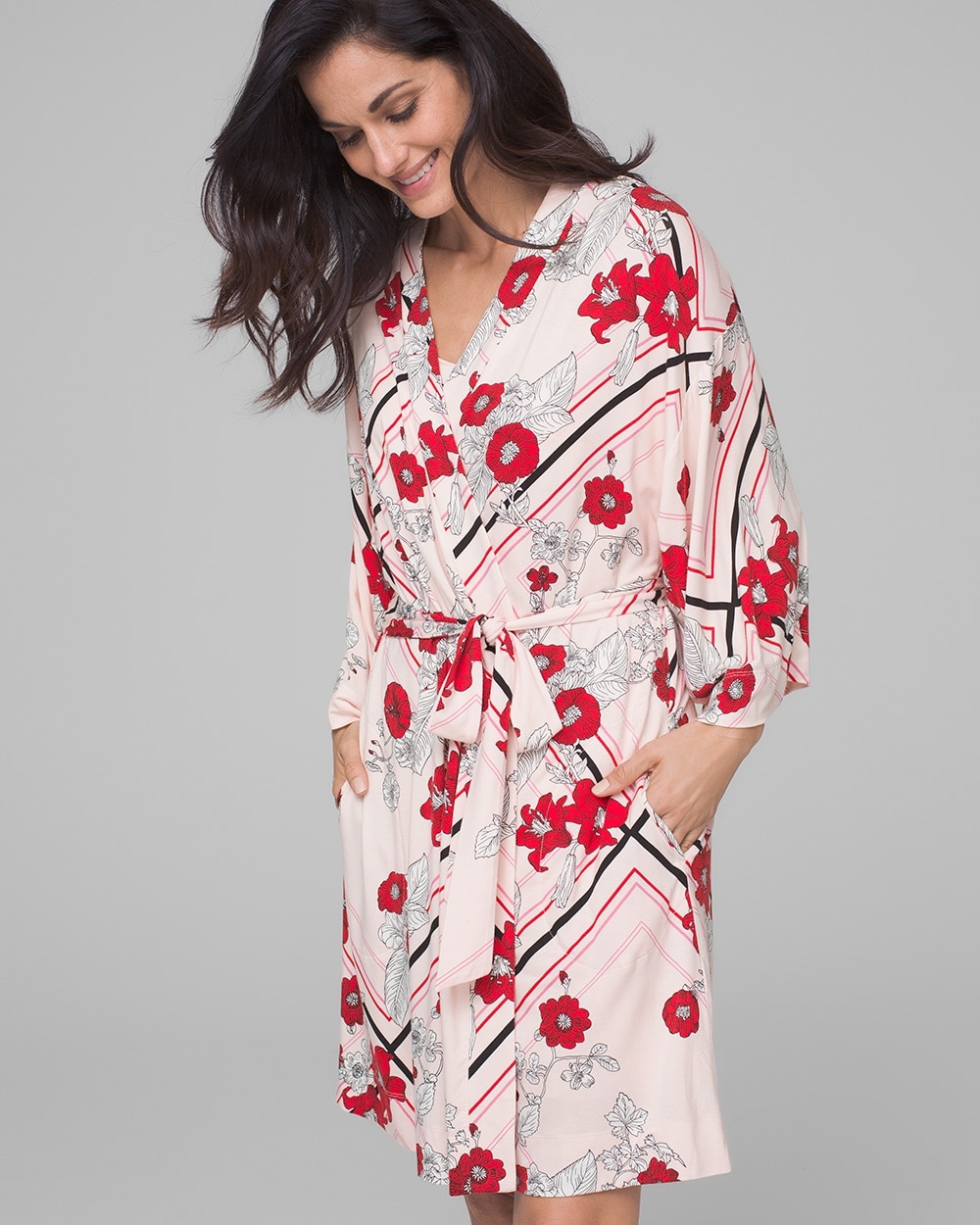Cool Nights Kimono Sleeve Short Robe