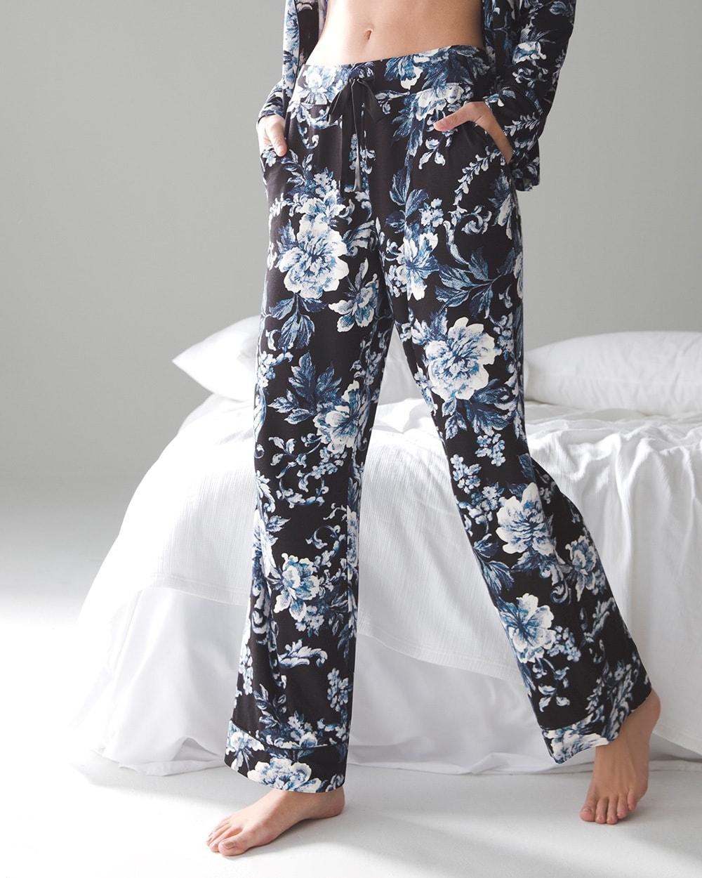 Cool Nights Satin Trim Pajama Pants