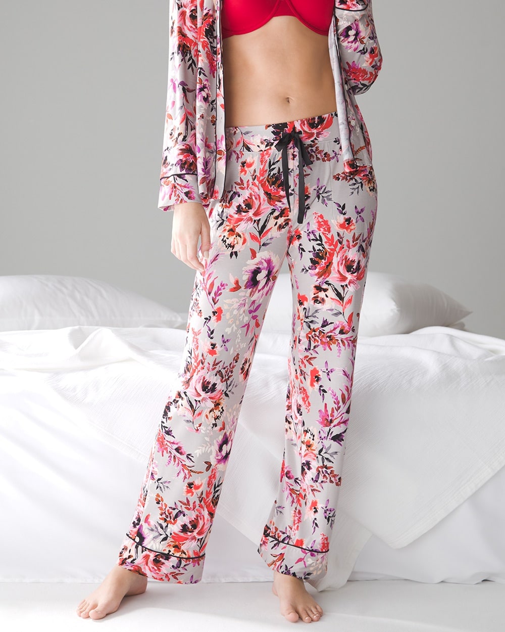 Cool Nights Satin Trim Pajama Pants