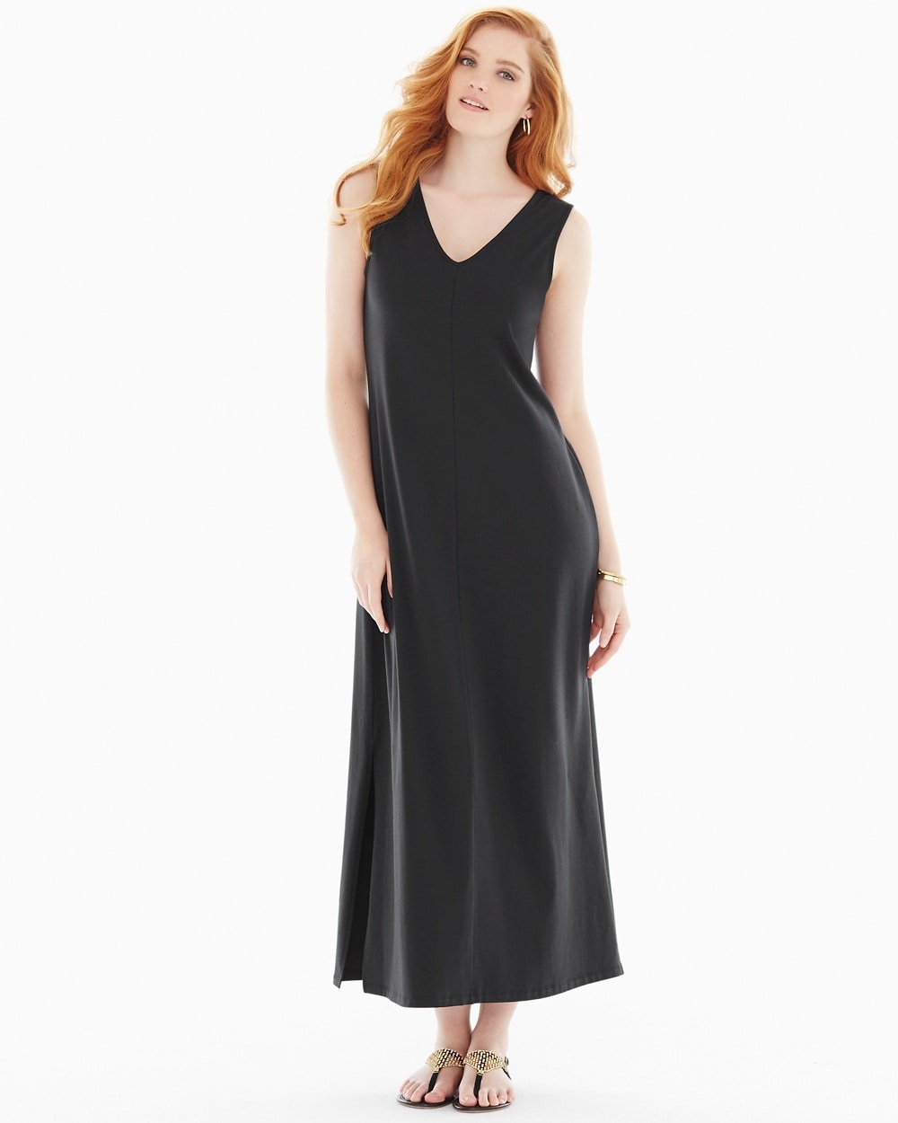 Premium Cotton Blend Maxi Dress Black