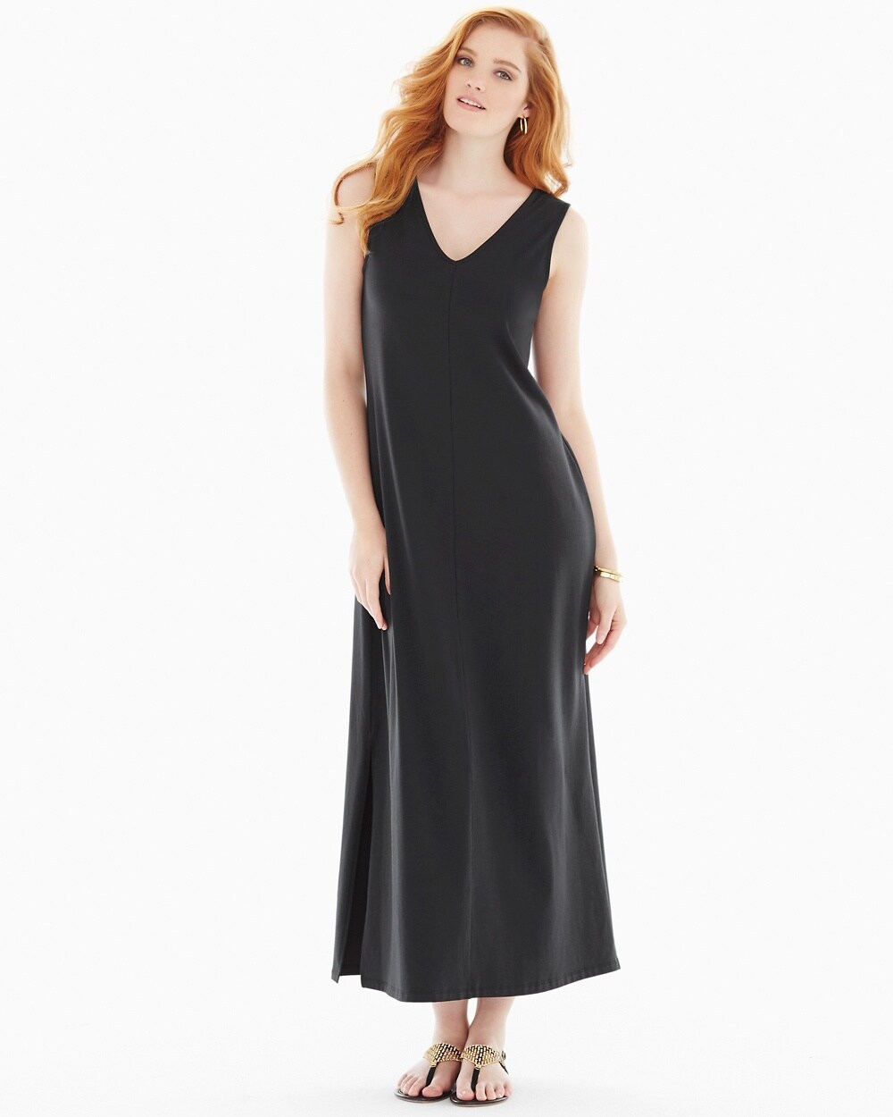 cotton blend maxi dress