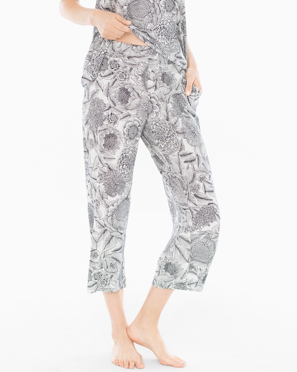 Embraceable Cool Nights Crop Pajama Pants Bloomy Ivory