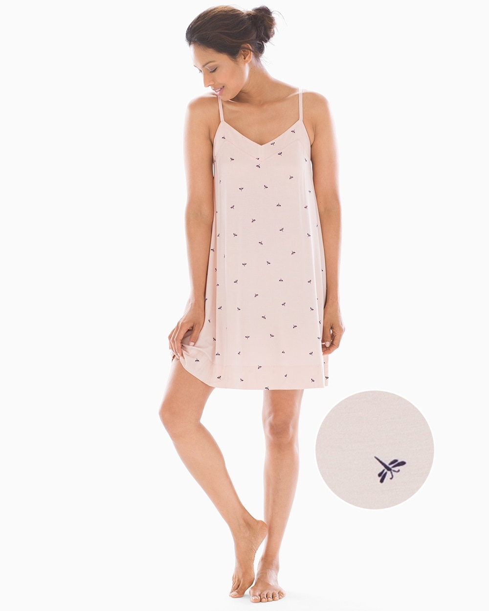 Cool Nights Sleep Chemise Dragonfly Peach Blossom