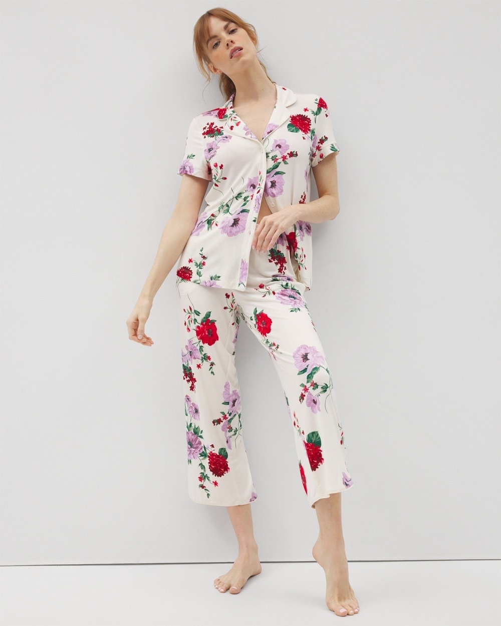 Cool Nights Piped Crop Pajama Pants